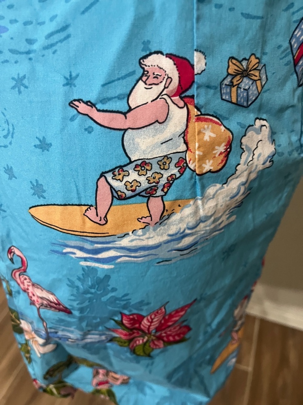 Turquoise Tropical Print Women's Swim Coverup Dress - Picture 8 of 13